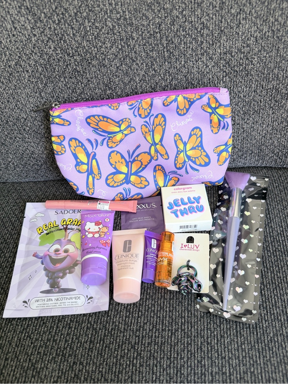 Clinique Purple Butterfly Makeup Bundle- 11 nwt items